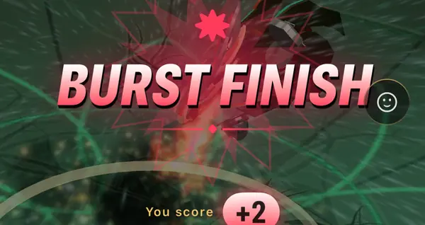Burst finish banner