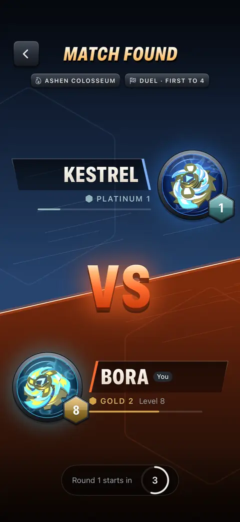Match found: two players face off